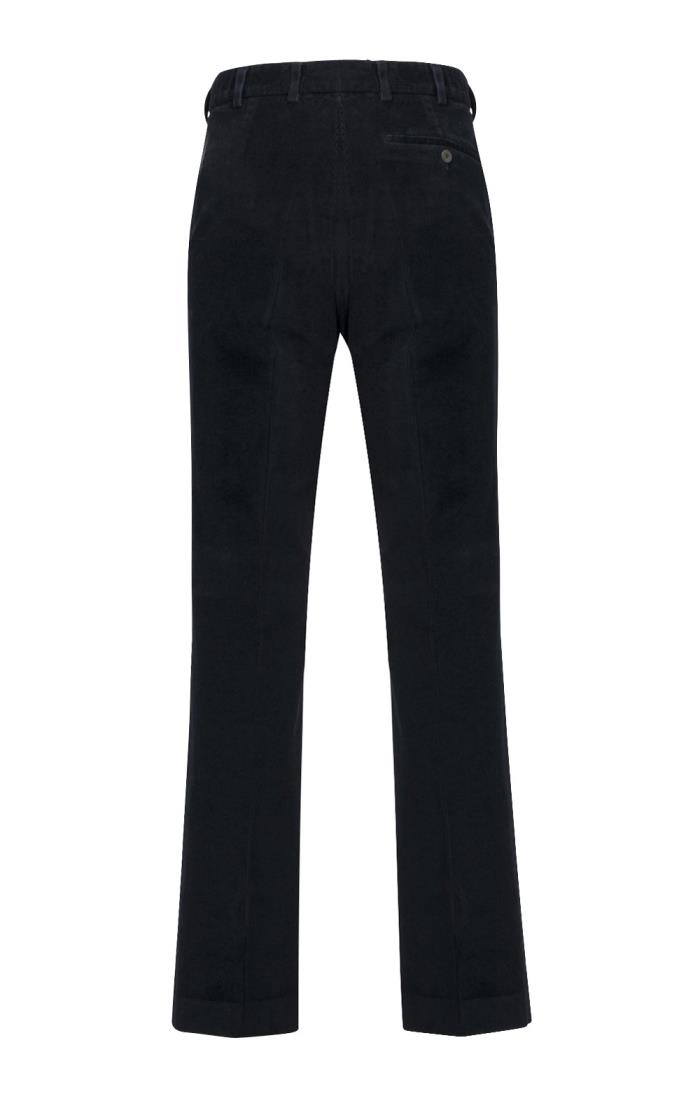 Men s House of Bruar Single Pleat Cord Trousers Navy