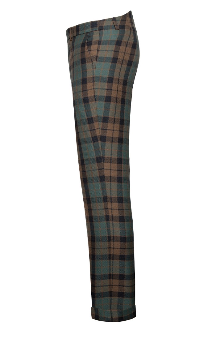 Men s Tartan Trousers Blue Green House of Bruar