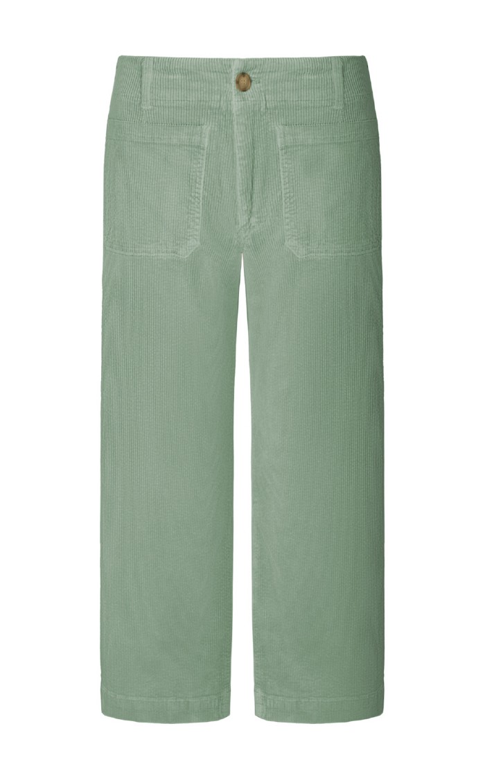 Ladies Washed Cord Cropped Trousers