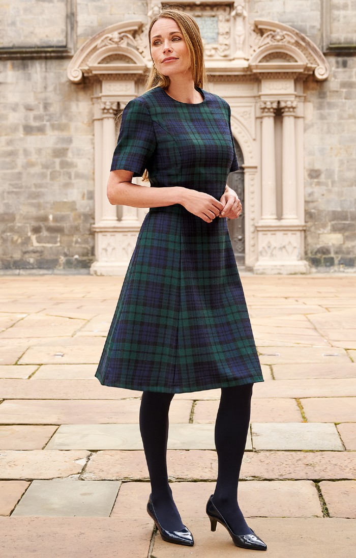 Ladies Plaid Swing Dress