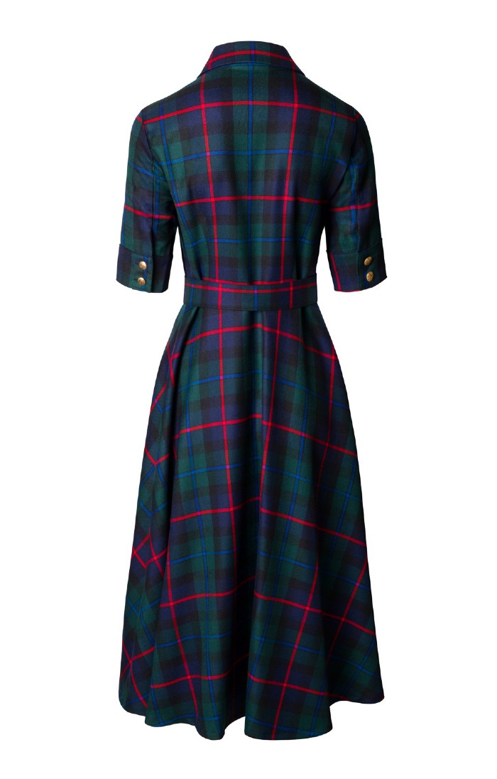 House of Bruar Ladies Plaid Gold Button Dress House of Bruar Ladies Plaid Gold Button Dress