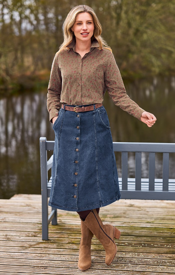 Only Denim Midi Skirt - QVC UK