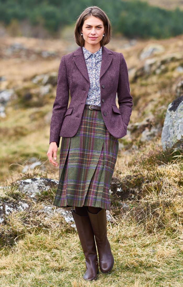 Ladies Tweed Invert Skirt - House of Bruar