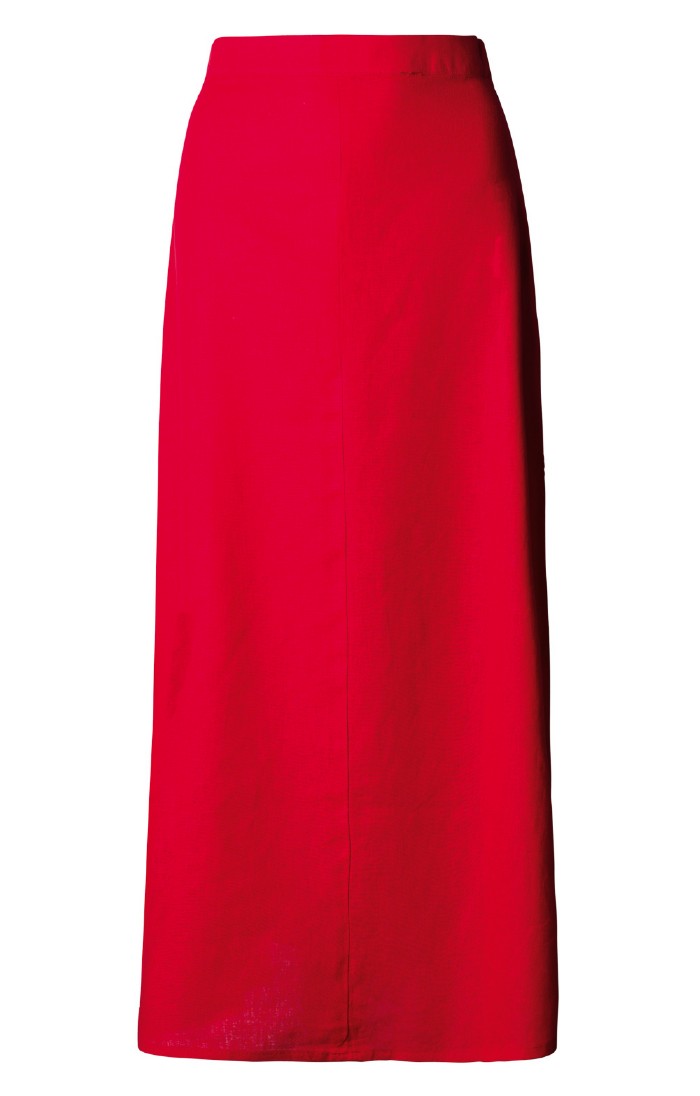 Ladies Linen Rich Midi Skirt Red House of Bruar
