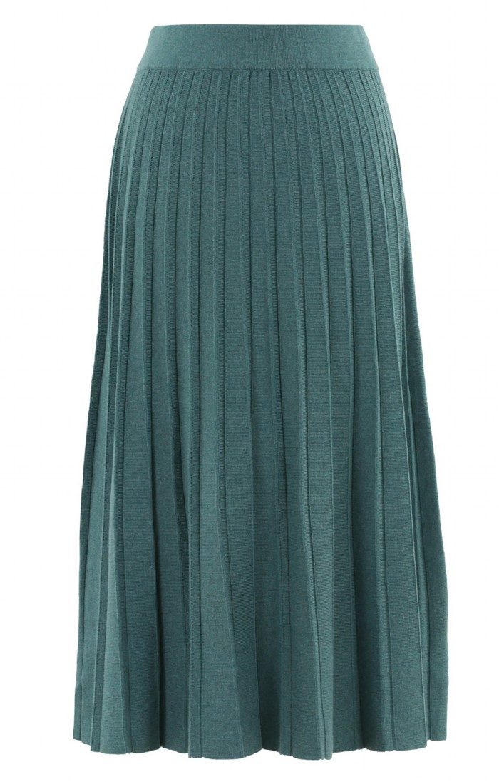 Ladies Marble Pleated Skirt, Green House of Bruar