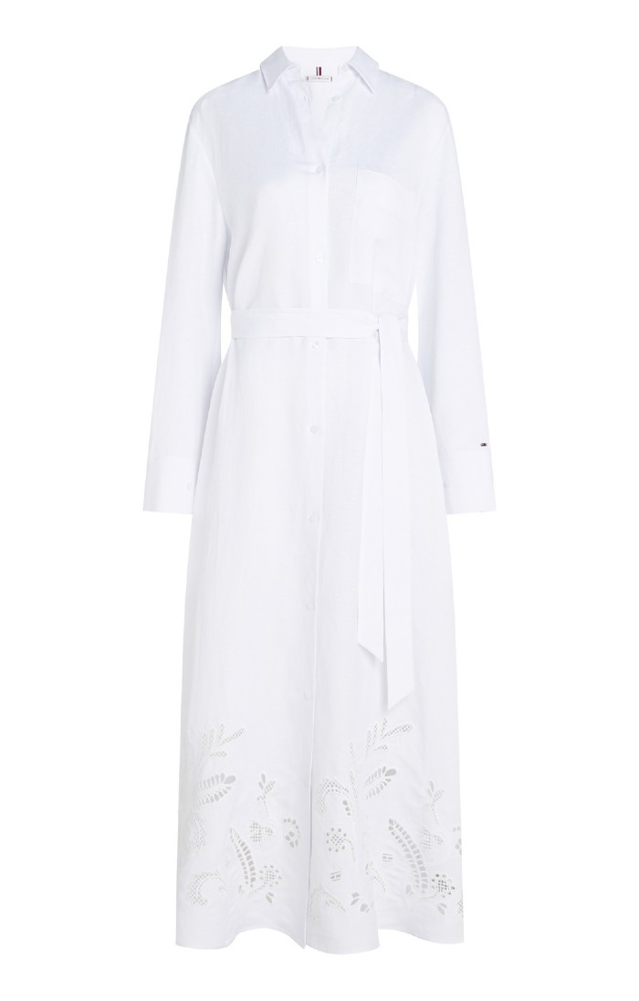 Ladies Tommy Hilfiger Broderie Anglaise Shirt Dress, White House