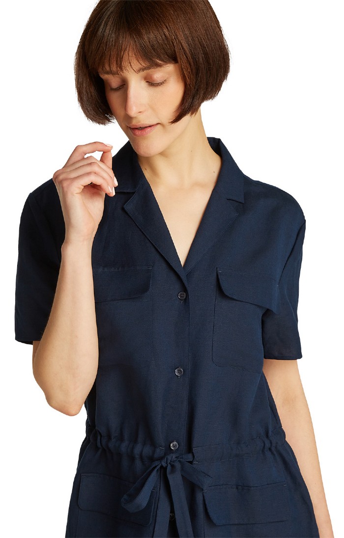 Ladies Tommy Hilfiger Textured Linen Shirt Dress House of Bruar - Main Image