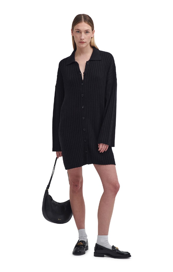 Ladies black knitted dress sales
