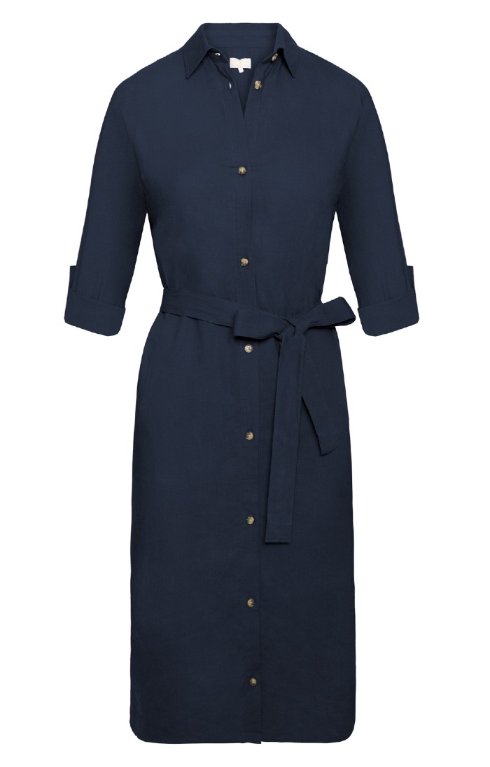 Ladies navy shirt dress shop