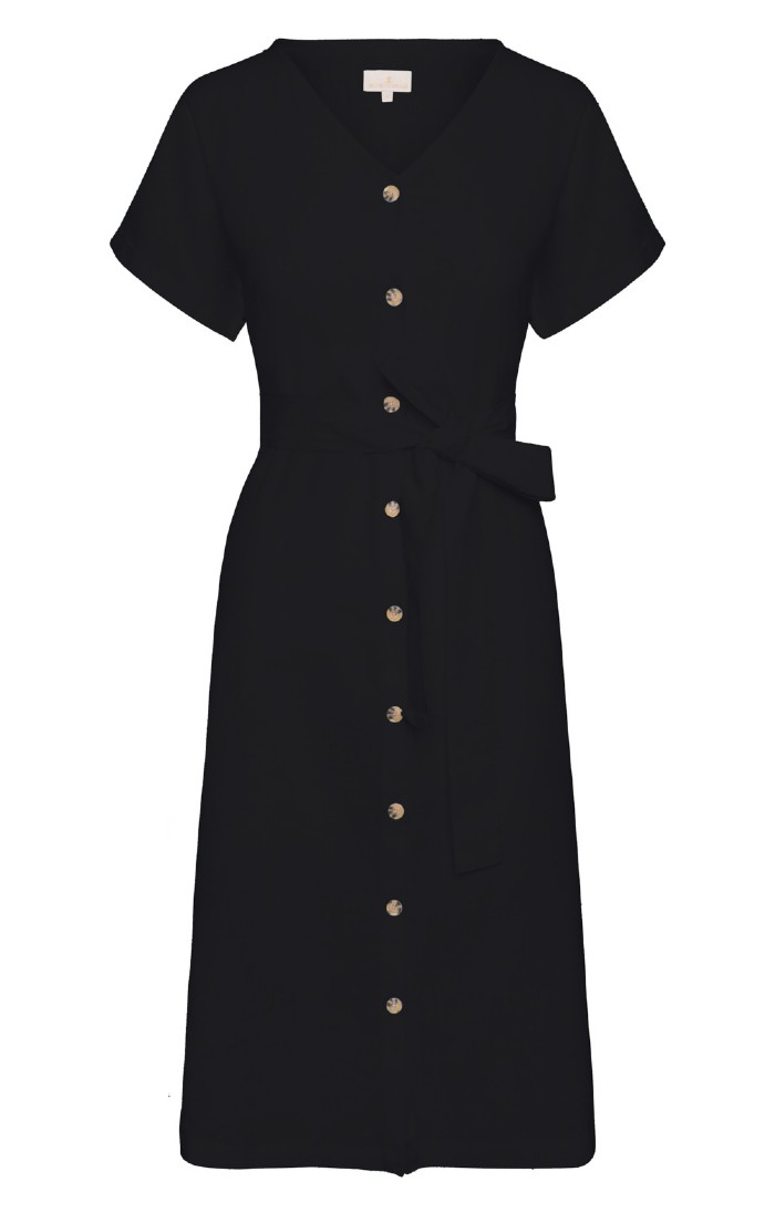 Ladies Linen Mix Button Front Dress - House of Bruar