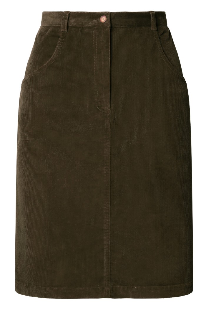 Ladies Short Cord Skirt Navy House of Bruar