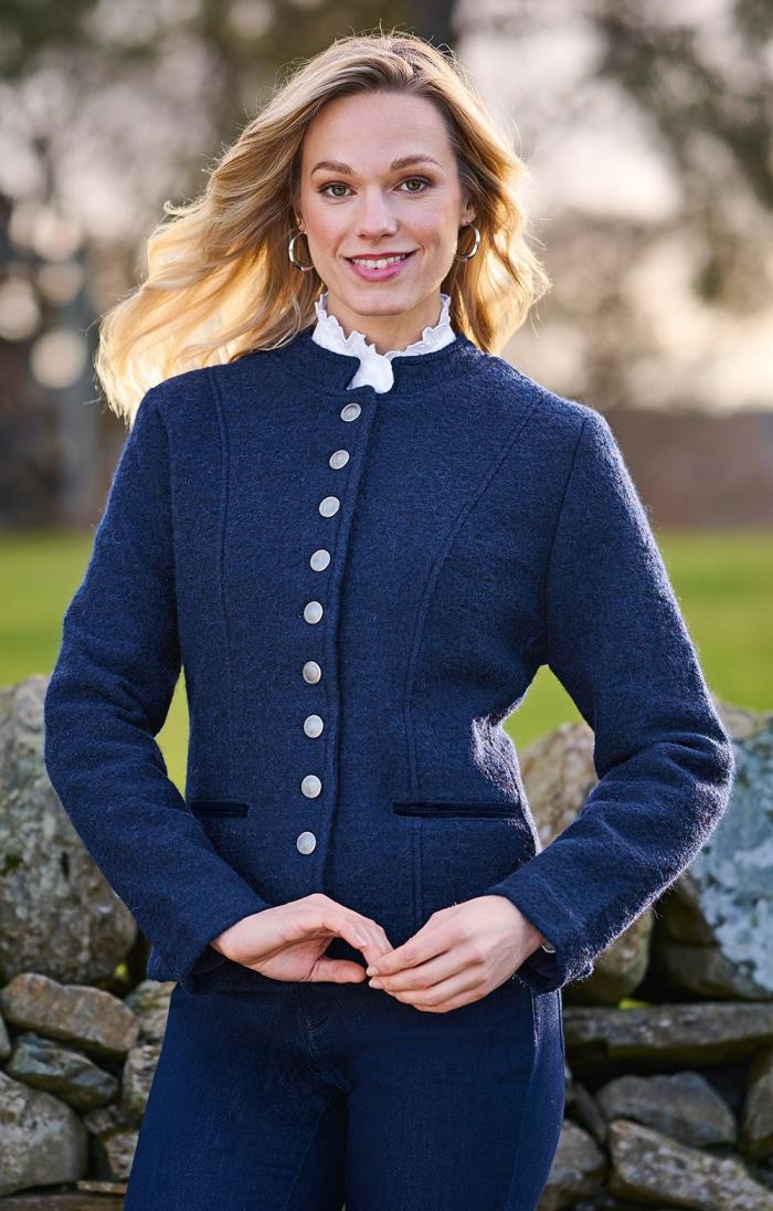 navy blue boiled wool jacket