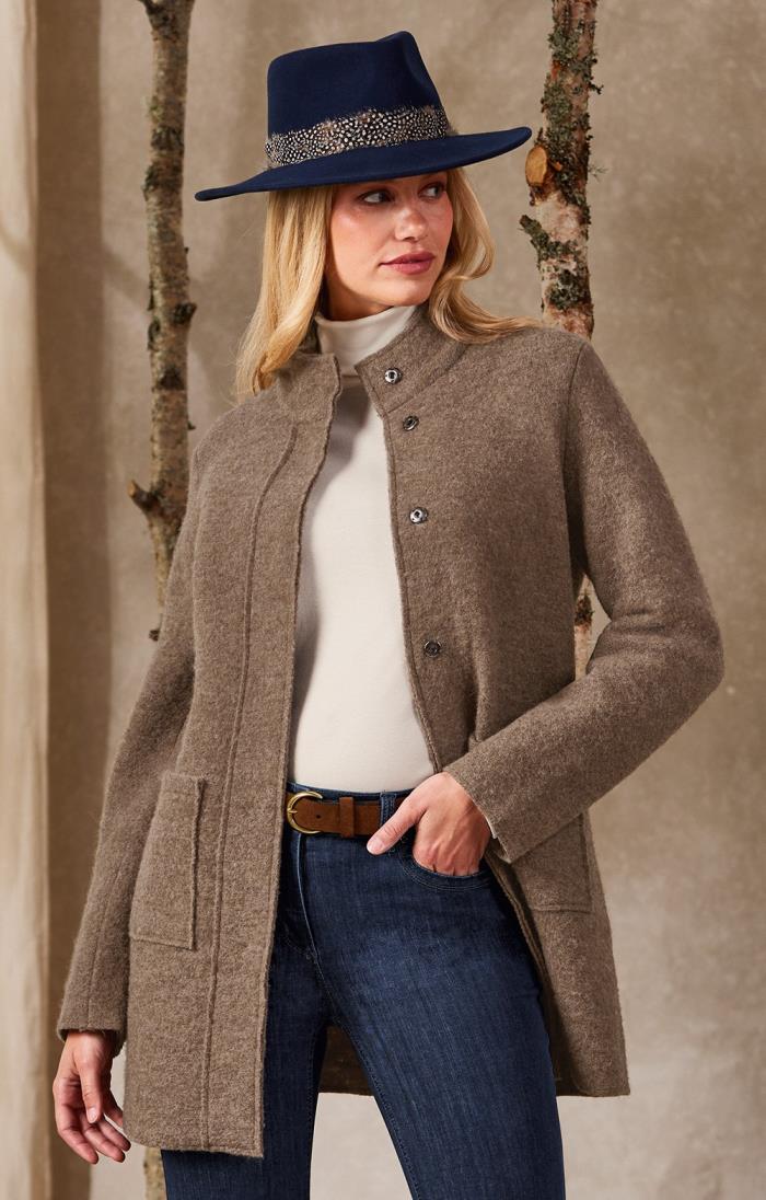 Ladies Boiled Wool Patch Pocket Coat - House of Bruar