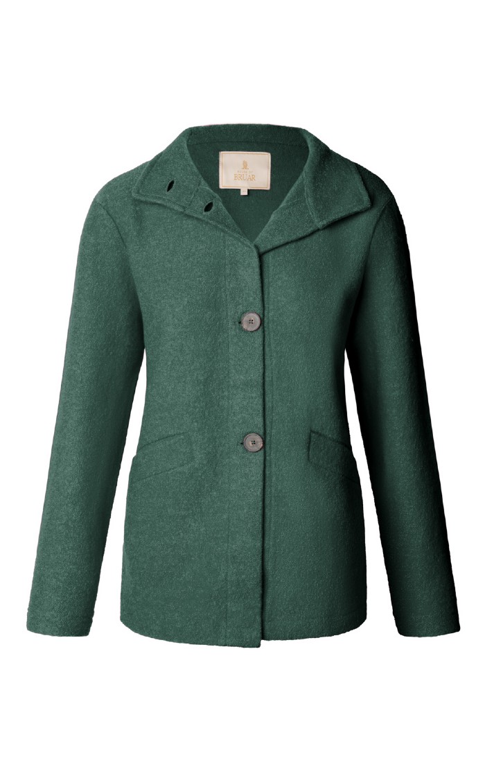 Green boiled wool coat deals