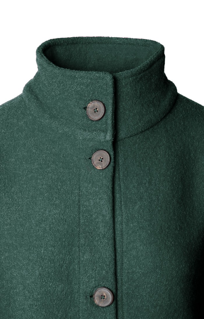 Ladies Boiled Wool Funnel Coat