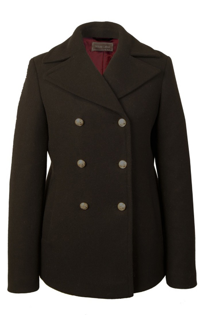 Ladies Pea Coat Black House of Bruar