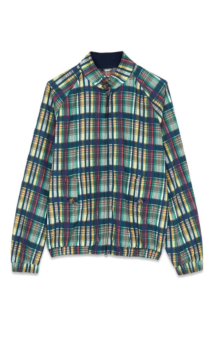 Mens checked harrington jacket outlet