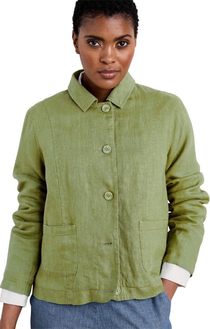 Ladies Seasalt Arame Linen Jacket, Green House of Bruar