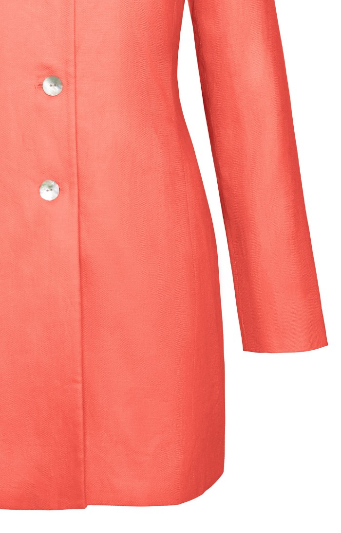 Ladies Long Line Linen Jacket