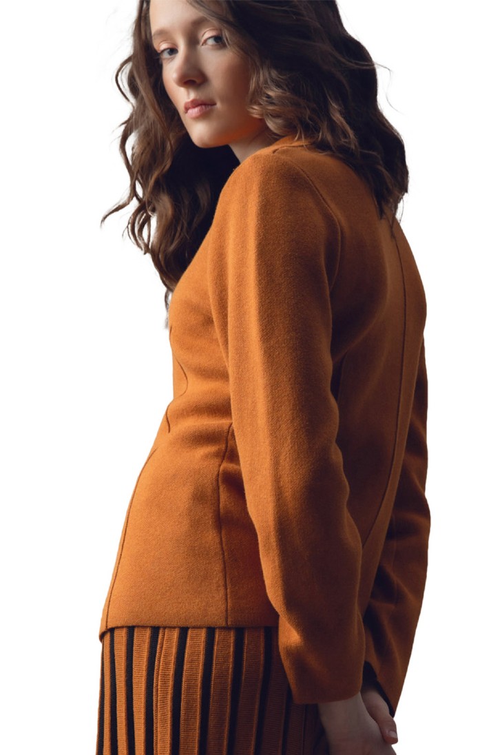 Ladies Marble Single Button Blazer Brown House of Bruar