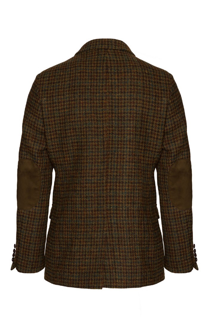 Mens Harris Tweed® Suede Patch Jacket, Brown House of Bruar