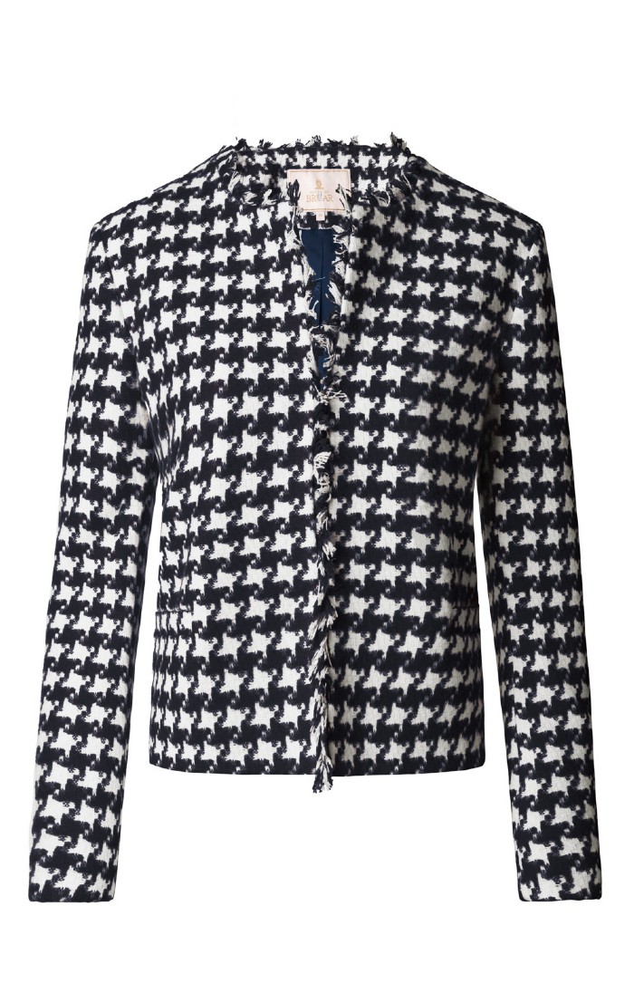 Ladies Crew Neck Houndstooth Jacket