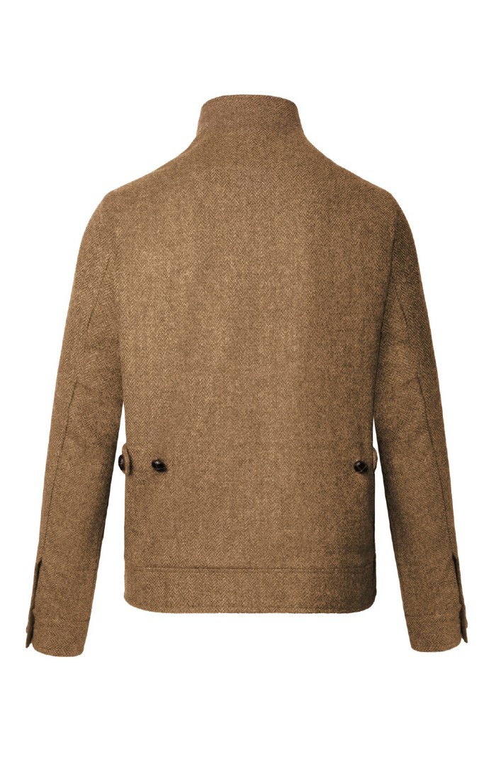 Mens British Tweed Bomber Jacket Natural House of Bruar