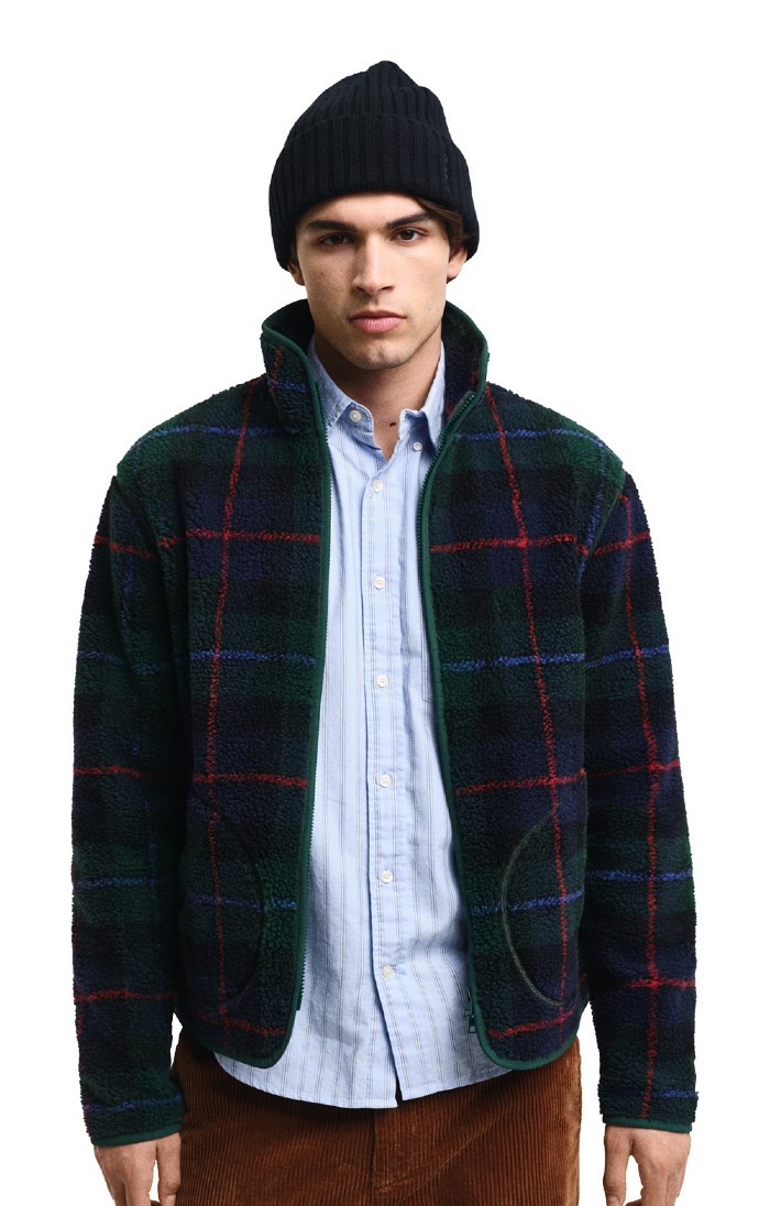 Men s Gant Checked Fleece Jacket
