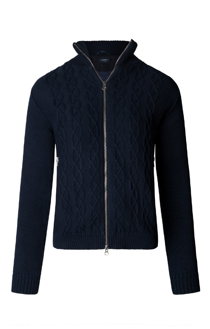 Ladies Holebrook Marianne Zip Through Windproof Sweater Navy House of Bruar