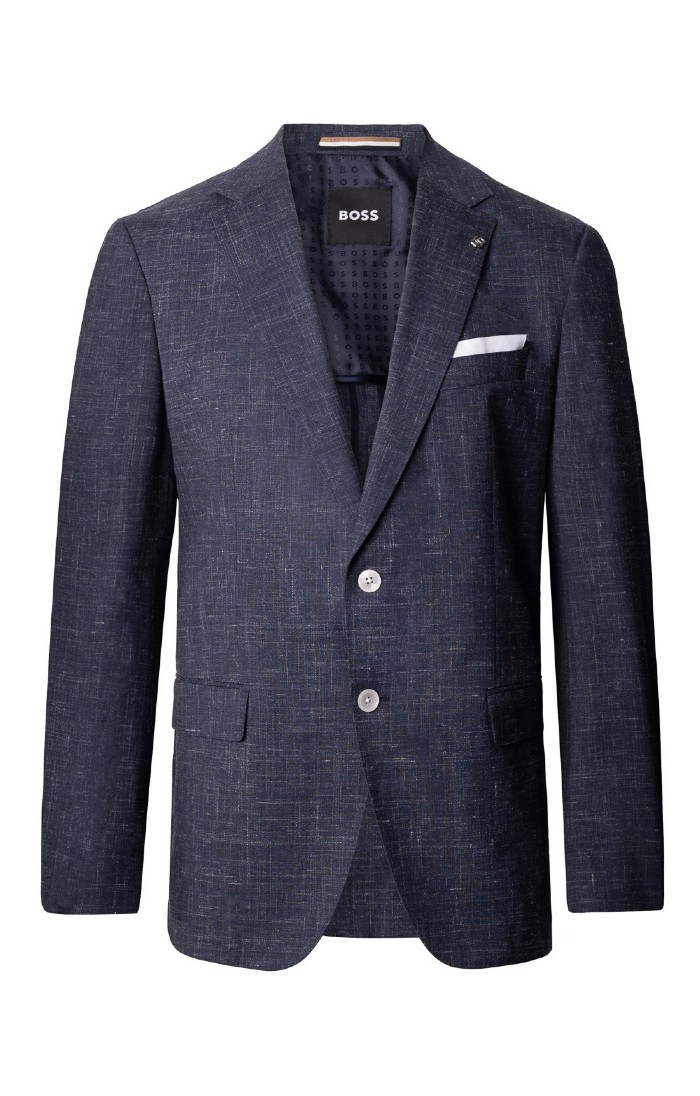 Mens Hugo Boss Hutson Virgin Wool Jacket Blue House of Bruar