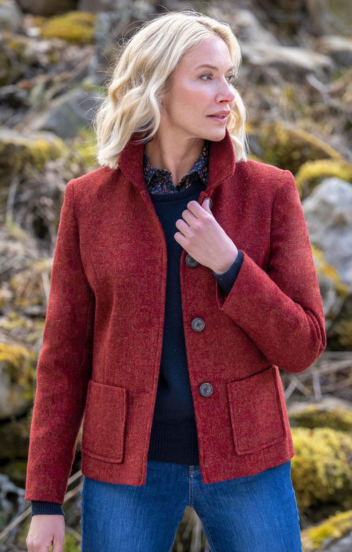 red wool jacket womens