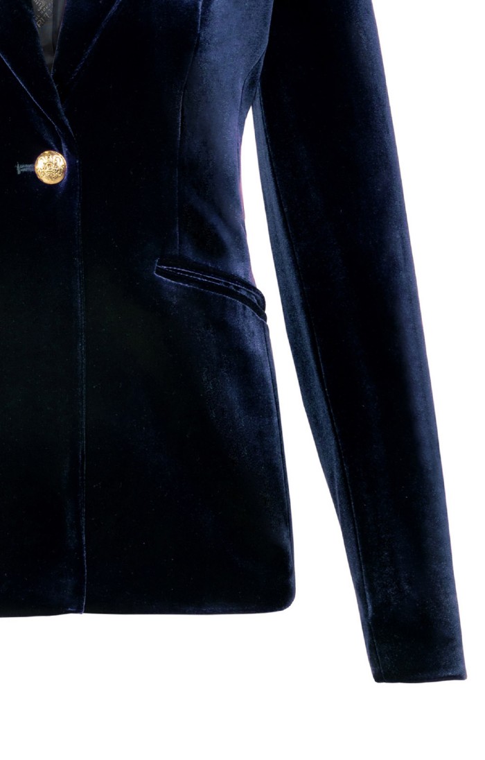 Ladies navy online velvet jacket
