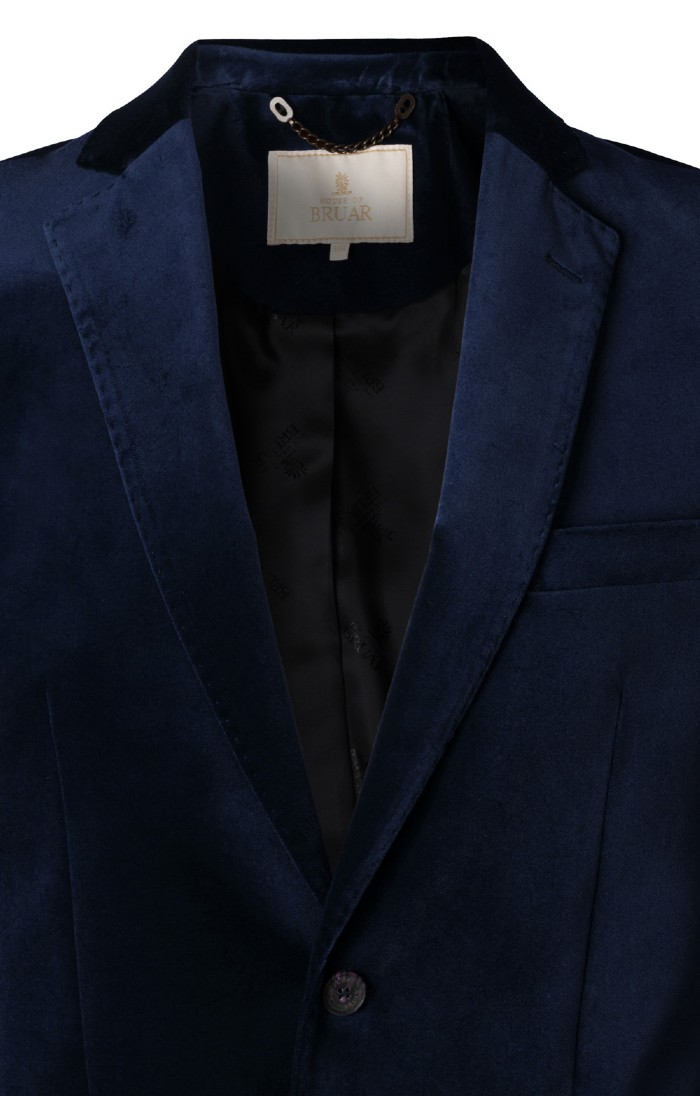 Mens Single Breasted Velvet Jacket, Red House of Bruar