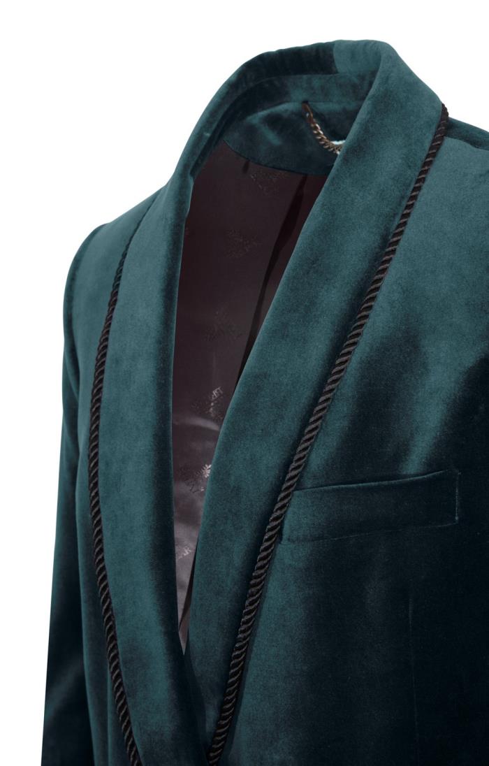 Men s Double Breasted Velvet Jacket