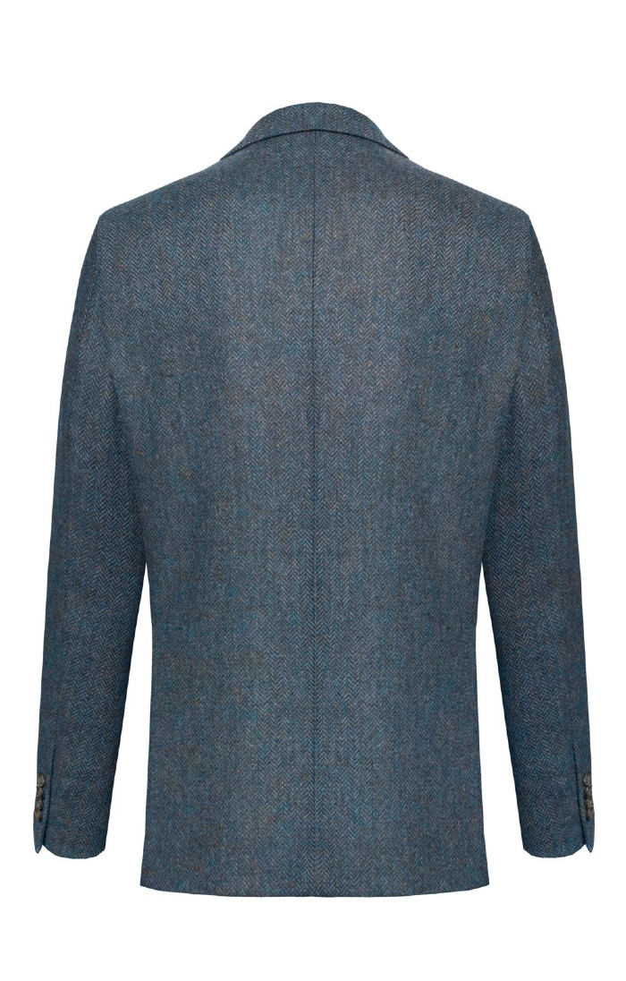 Mens Tweed Double Breasted Jacket, Blue - House of Bruar