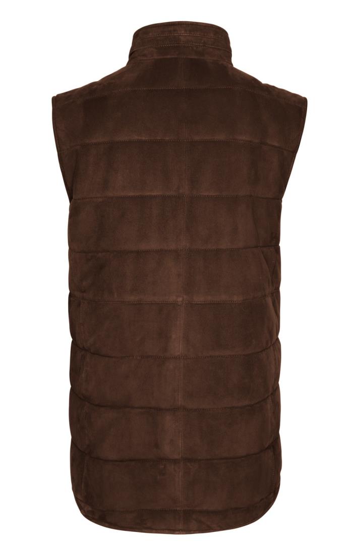 Mens Goat Suede Quilted Waistcoat House of Bruar
