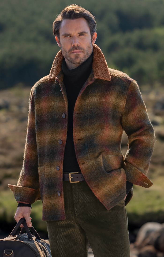 Men's British Tweed Lumber Jacket, Multi - House of Bruar