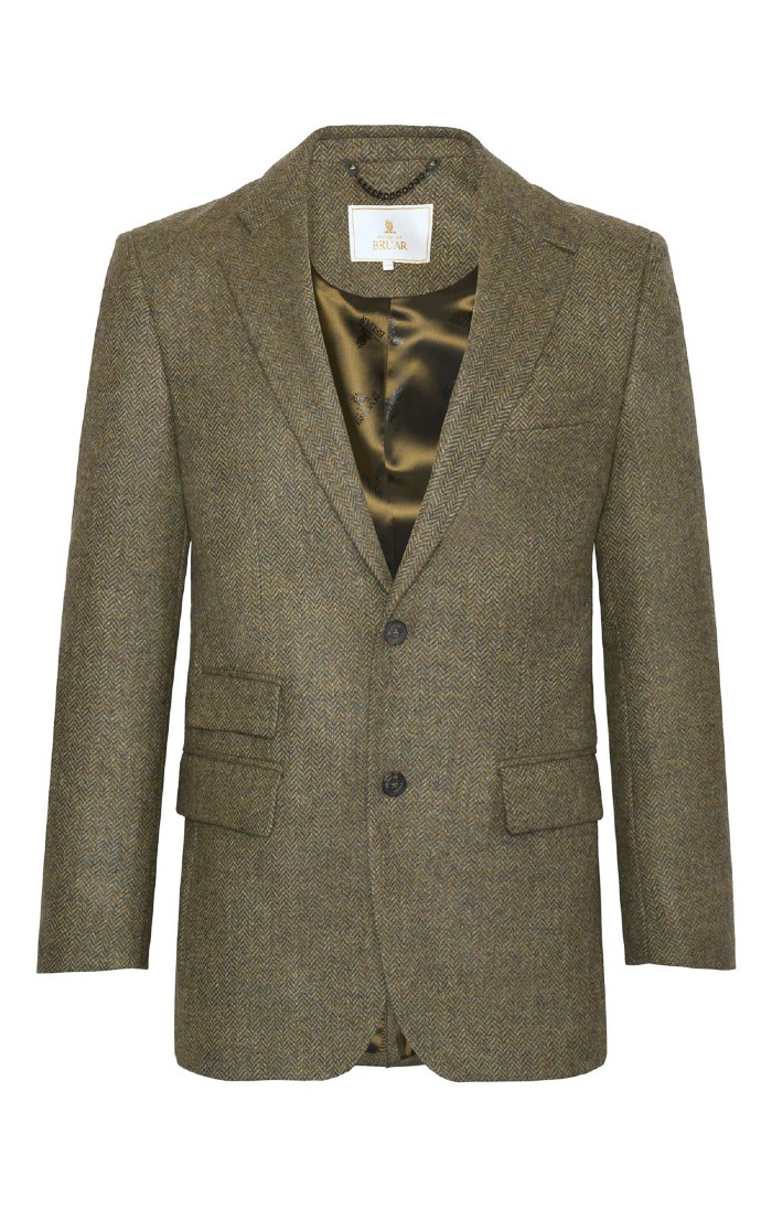 Mens Shetland Tweed Hacking Jacket, Brown - House of Bruar