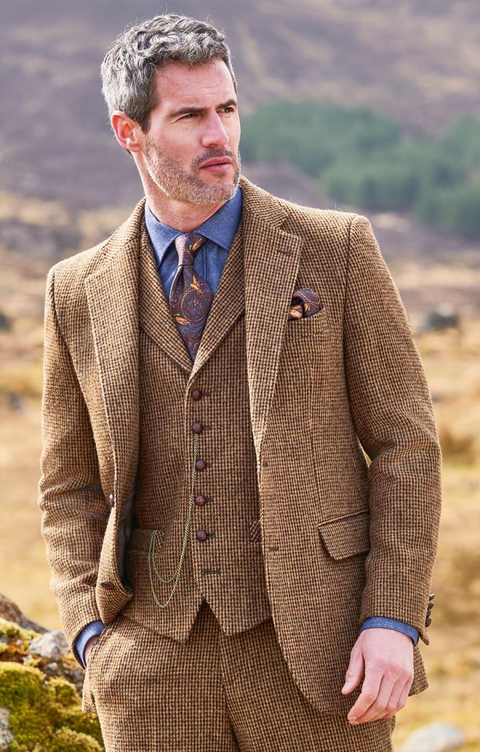 Mens Single Breasted Harris Tweed Waistcoat - House of Bruar