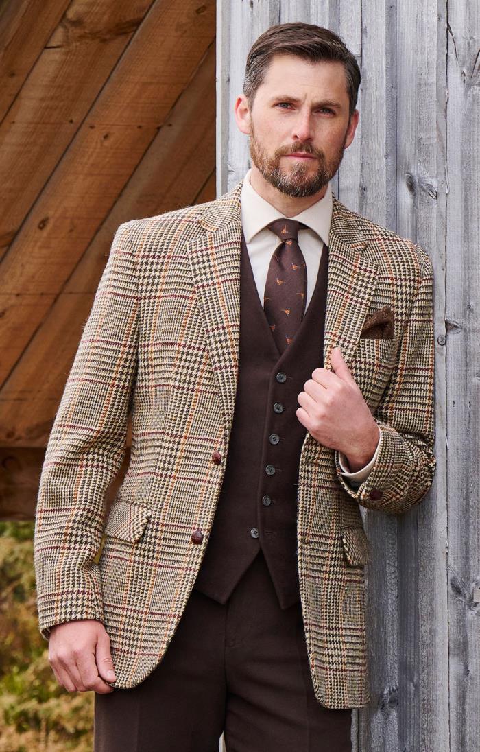 Brown Check Tweed Blazer