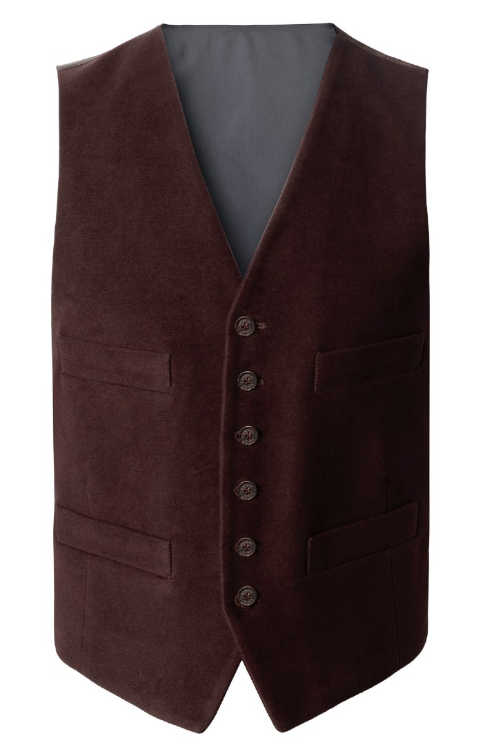 Burgundy moleskin waistcoat clearance