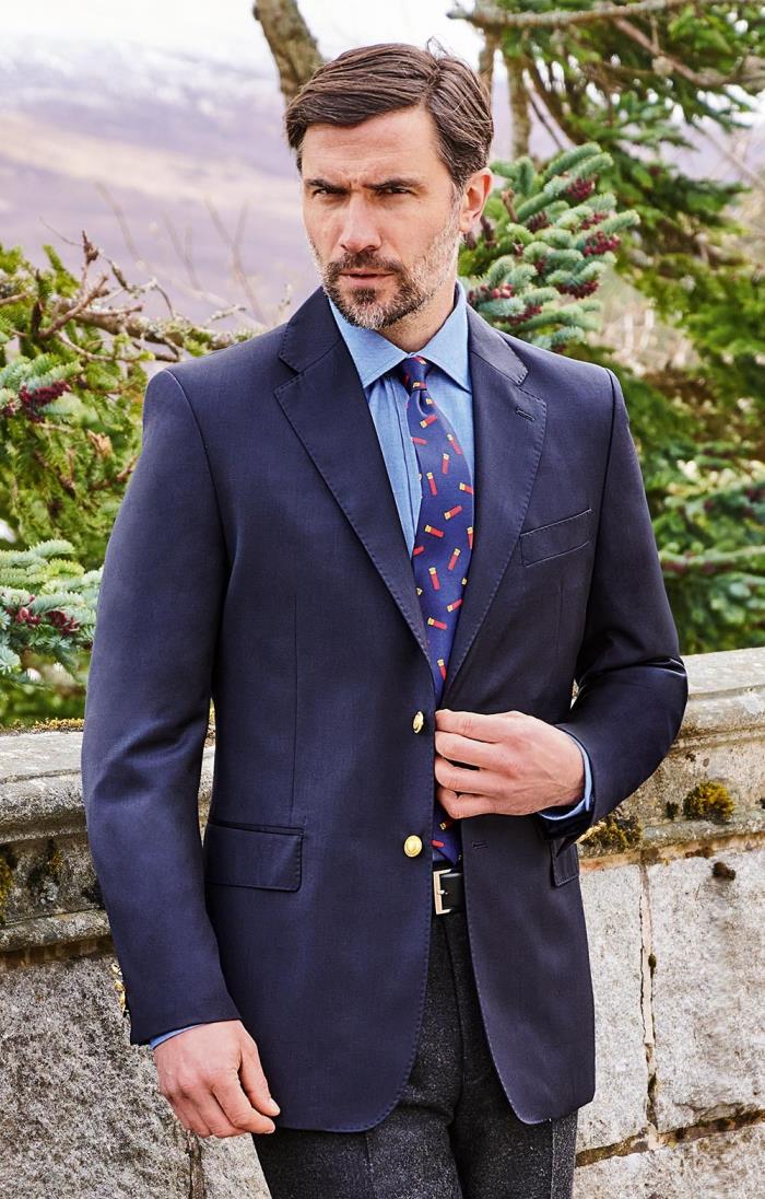 Mens Single Breasted Merino Wool Blazer 