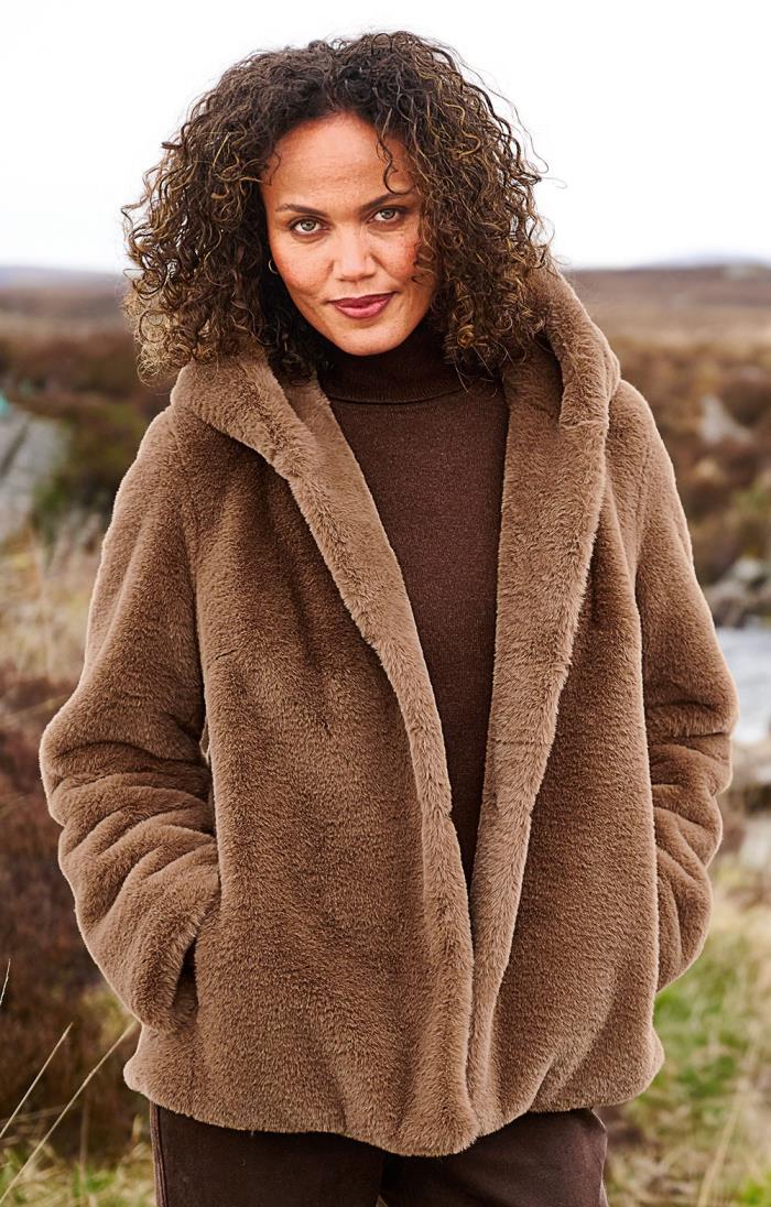 Ladies Hooded Faux Fur Jacket - House of Bruar