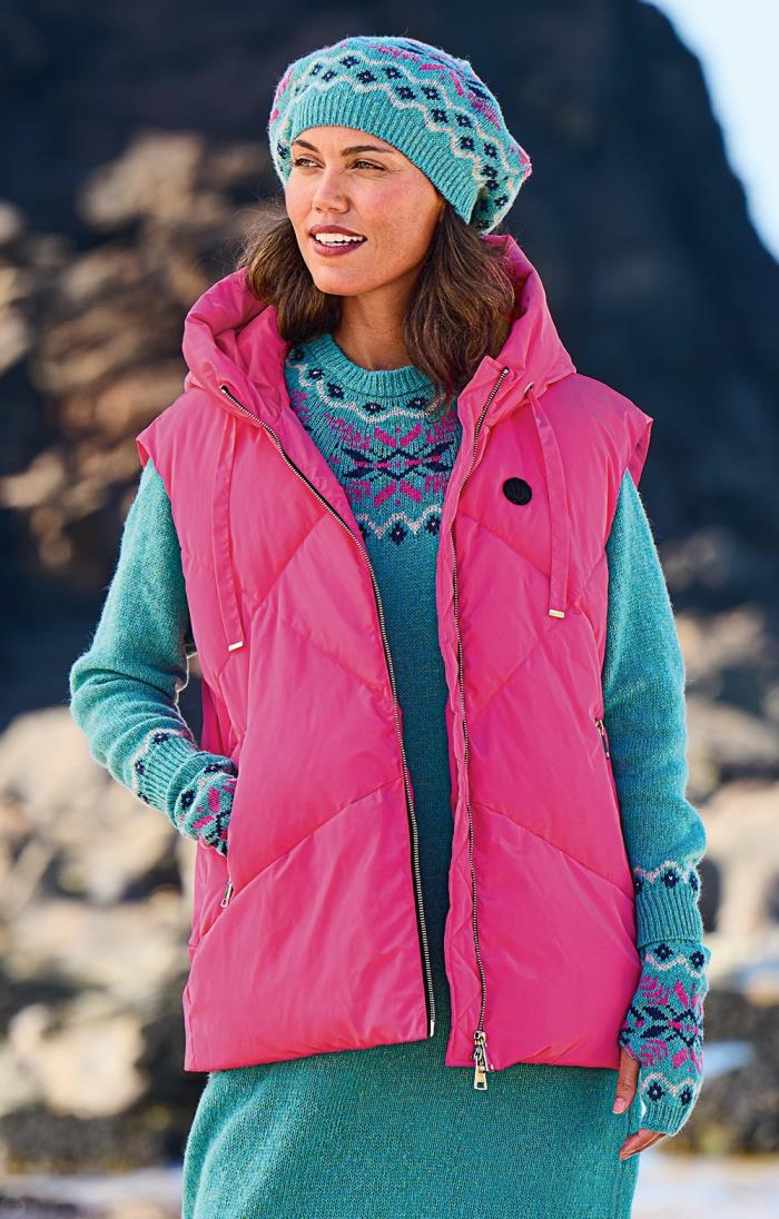 Ladies Quilt Hooded Gilet