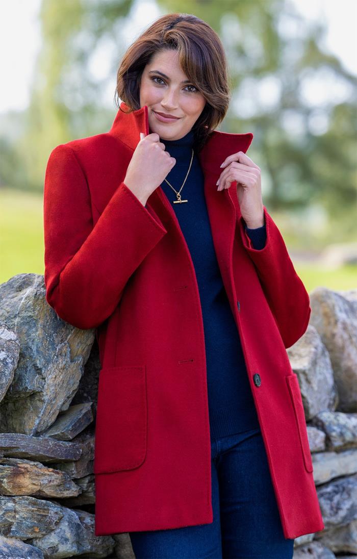 red car coat