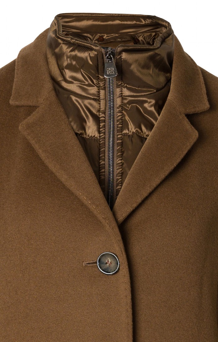Ladies Cinzia Rocca Three Quarter Length Quilt Trim Coat