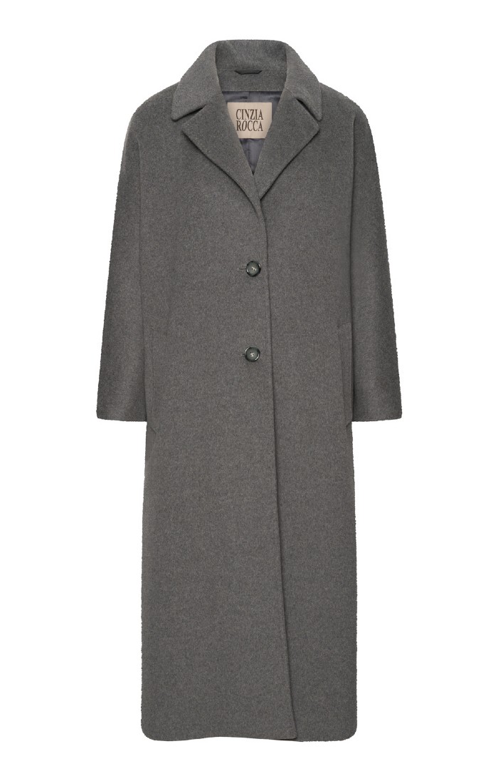 Ladies Cinzia Rocca Single Breasted Raglan Wool Coat, Grey - House