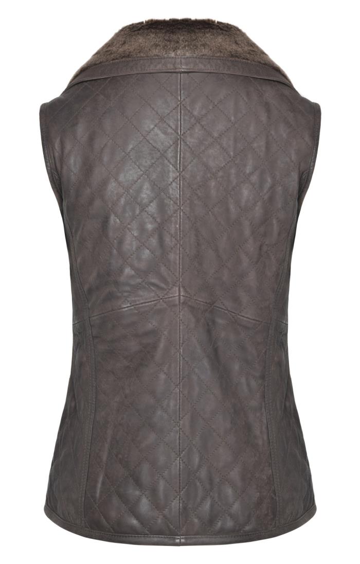 Ladies Distressed Leather Quilted Gilet Ladies' Waistcoats