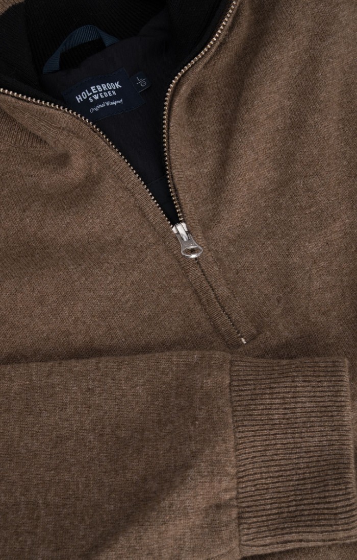 Mens Holebrook Stellan T-Neck Windproof Sweater, Navy House of Bruar