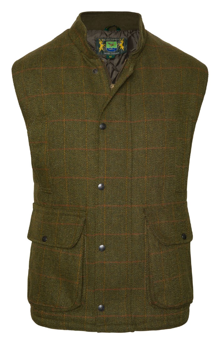 men s Tweed Shooting Gilet Green House of Bruar